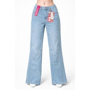 VIP Jeans Light‎ Wash Embellished Women’s Jeans Size 7/28 New with Tags